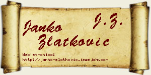 Janko Zlatković vizit kartica